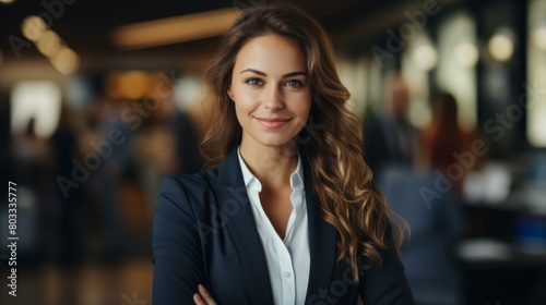 Portrait of a young businesswoman smiling in an office