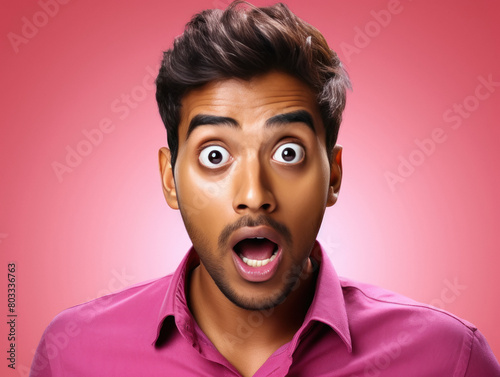 shocking face of young man photo