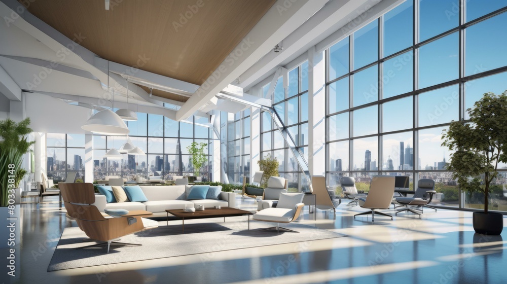 Modern Office Interior Design With City View Modern Office Interior Design With City View