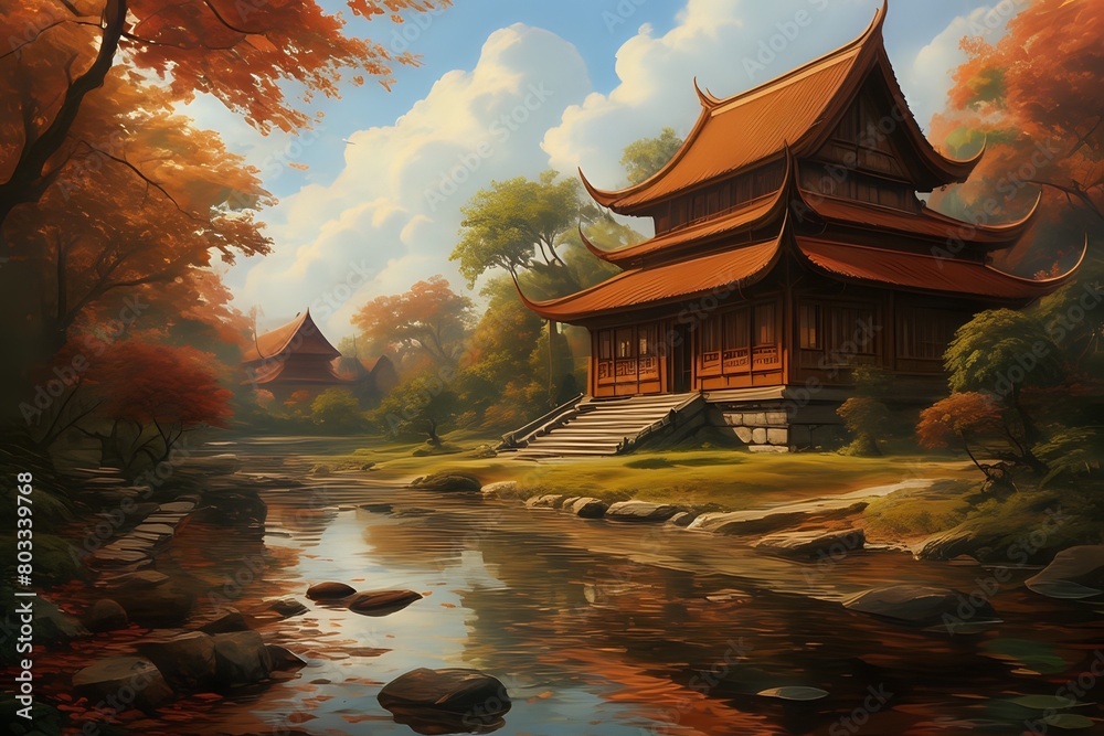 japanese temple in autumn japanese temple in autumn