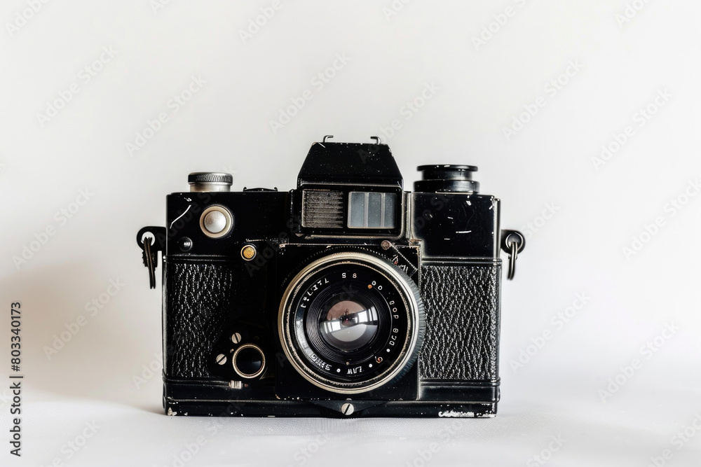 Retro camera, black leather