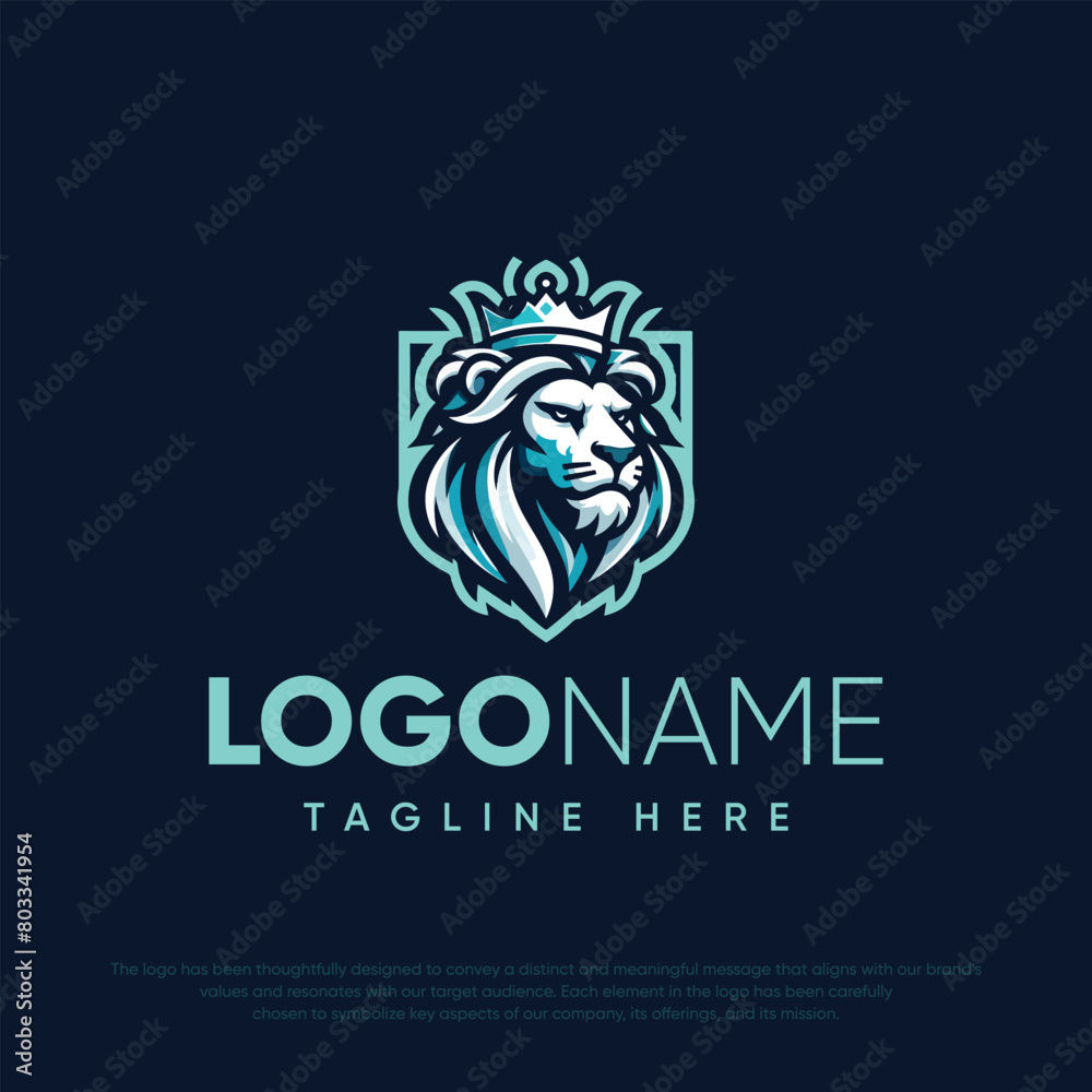 Lion King logo design isolated on black