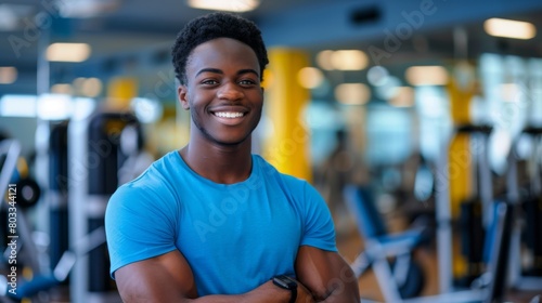 Smiling Man in Gym Setting