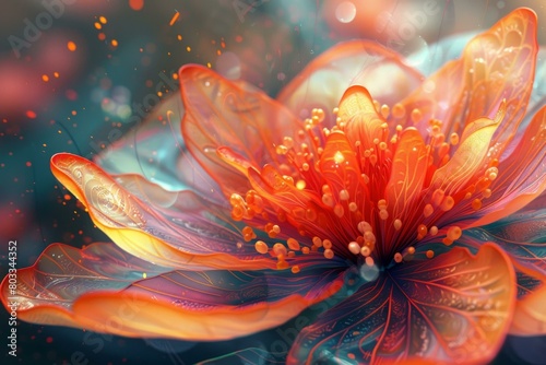 Fantasy flower with vibrant colors and intricate details