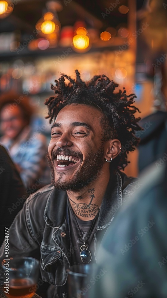 Laughing man with dreadlocks Laughing man with dreadlocks