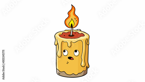 A burnt out candle its wick extinguished as the melted wax hardens into a solid form.. Cartoon Vector