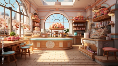 European style bakery shop interior
