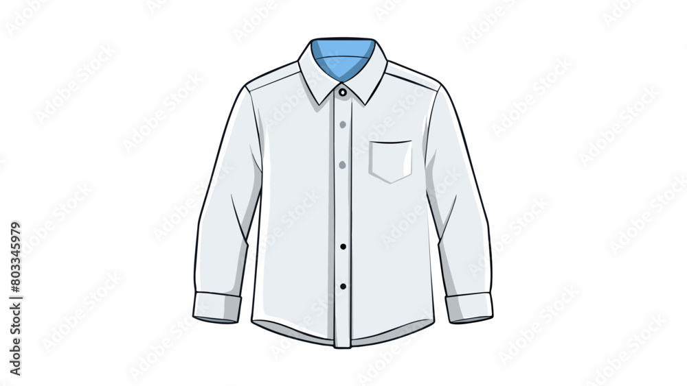 A classic white oxford shirt made of highquality cotton with a slightly textured weave. It has long sleeves with buttoned cuffs and a buttondown. Cartoon Vector A classic white oxford shirt made of highquality cotton with a slightly textured weave. It has long sleeves with buttoned cuffs and a buttondown. Cartoon Vector