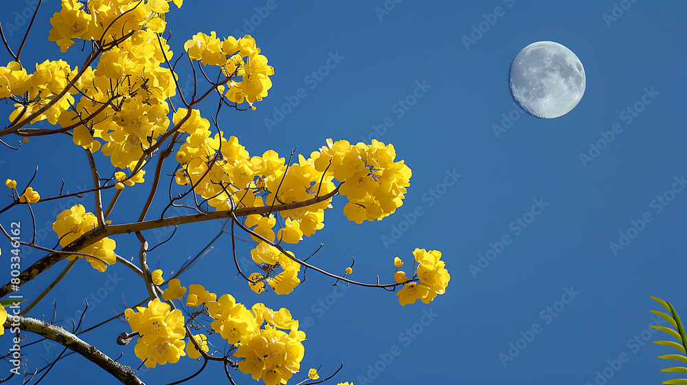 Moonlit Blossoms: A Midnight Symphony of Yellow Flowers Moonlit Blossoms: A Midnight Symphony of Yellow Flowers