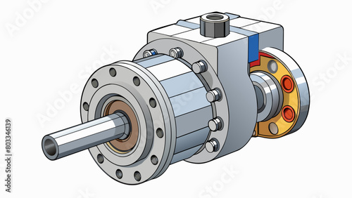 A compact and heavyduty mechanism used in manufacturing plants to convert highspeed input from an electric motor into lower speed and higher torque. Cartoon Vector photo