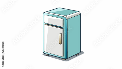 A compact white refrigerator with a single door and simplistic design perfect for small kitchens or dorm rooms.. Cartoon Vector