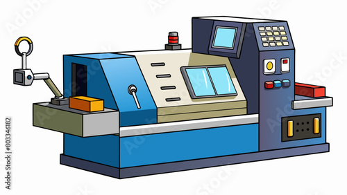 A computer numerical control CNC lathe is equipped with advanced software and digital controls that allow for precise and automated ting and shaping. Cartoon Vector