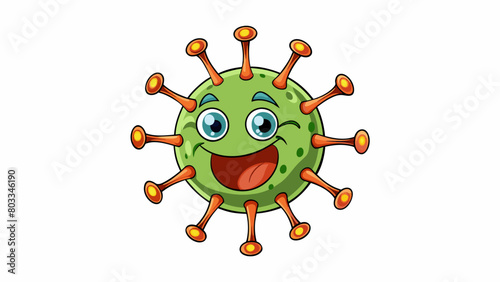 A contagious nonliving particle that can cause illness by entering and reproducing inside the cells of other organisms.. Cartoon Vector