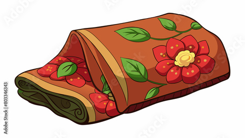 A cozy throw blanket made from plush velvety fabric that will keep you warm and snug during chilly evenings featuring a beautiful floral design that. Cartoon Vector