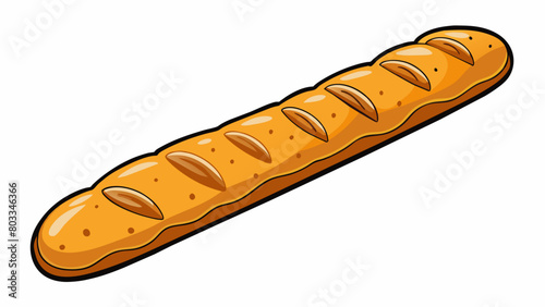 A crusty baguette with a crackly exterior and chewy interior. It has a classic oval shape and is often used for sandwiches or served alongside soup.. Cartoon Vector