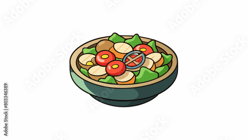 A customer requests a salad with no dressing as they have a preference for lighter healthier meals.. Cartoon Vector