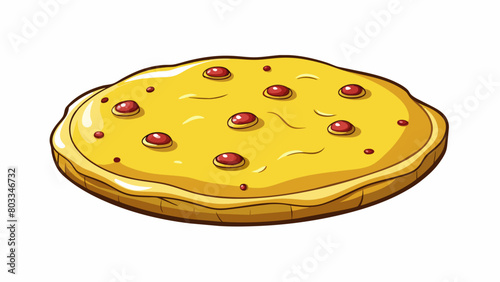 A flat thin cookie with a shiny glaze and a crunchy texture. It has a burst of tart lemon flavor and is studded with small pieces of dried. Cartoon Vector