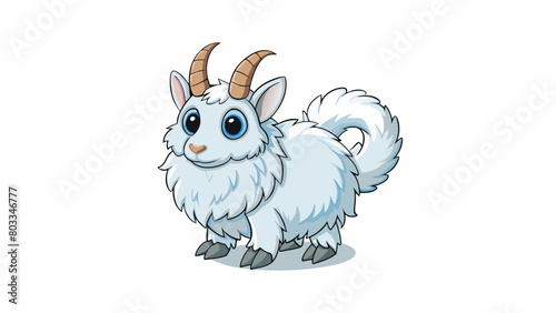 A fluffy white creature with long ears a cottony tail and a twitchy nose.. Cartoon Vector