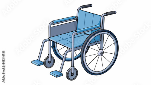 A foldable wheelchair with lightweight durable construction and a cushioned seat for comfortable mobility.. Cartoon Vector