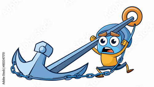 A heavy anchor dragging you deeper and deeper into the depths of despair and hopelessness.. Cartoon Vector