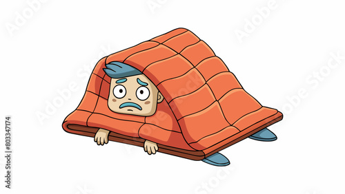 A heavy suffocating blanket that you cant escape no matter how hard you try. It weighs you down making even the simplest tasks feel impossible.. Cartoon Vector