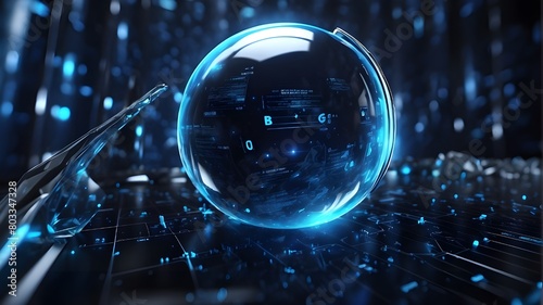 Innovation future nanotechnology, black cyber identity, blue tech, datum reality code, binary high digit, science fiction, virtual advance system technology, technically
