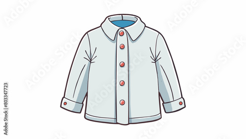 A loosefitting longsleeved shirt made of soft white cotton. It has buttons down the front and a collar that can be folded down or stood up.. Cartoon Vector