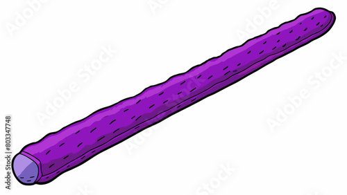 A long thin object with a rough textured surface and a deep purple color.. Cartoon Vector