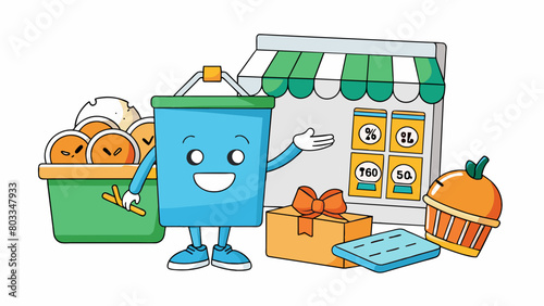 A membership to a grocery store loyalty program offers discounts on select items personalized coupons and points for future purchases.. Cartoon Vector