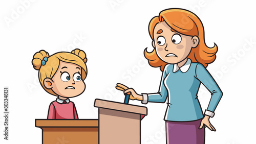 A mother and daughter are debating over whether the daughter should be able to attend a party. The mother argues that the daughter is too young and. Cartoon Vector