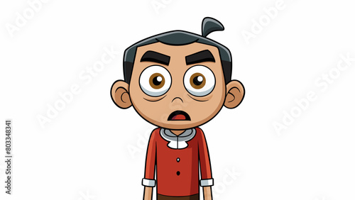 An expression of confusion Their eyebrows raised in a questioning manner as they tilted their head to the side. A puzzled frown took over their. Cartoon Vector