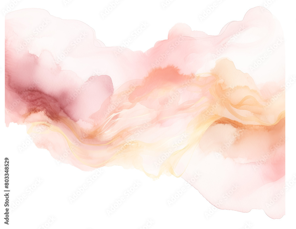 Pink and golden watercolor stream design Pink and golden watercolor stream design
