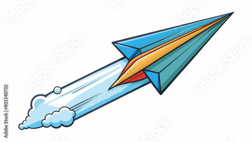 A paper airplane soaring through the sky representing the idea of ambition and dreams. Just like how a paper airplane defies gravity and takes flight. Cartoon Vector
