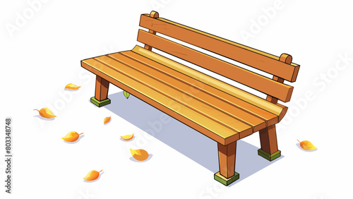 A park bench that is usually occupied by families and joggers is now vacant the only sign of life being the rustling of leaves in the gentle breeze.. Cartoon Vector