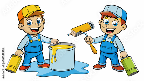  Apply at least two coats of paint letting the first coat dry completely before applying the second.. Cartoon Vector