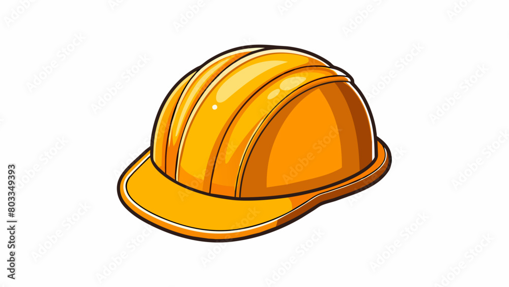 A safety helmet worn by a construction worker providing protection against falling objects. It is made of a durable hard plastic shell with foam. Cartoon Vector A safety helmet worn by a construction worker providing protection against falling objects. It is made of a durable hard plastic shell with foam. Cartoon Vector