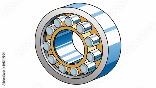 A selfaligning spherical roller bearing consists of two rings with a curved outer surface and a central roller allowing the bearing to accommodate. Cartoon Vector