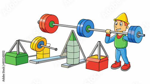 A series of brightlycolored diagrams depicting the proper lifting techniques for heavy objects. These visuals are used in a safety training on proper. Cartoon Vector