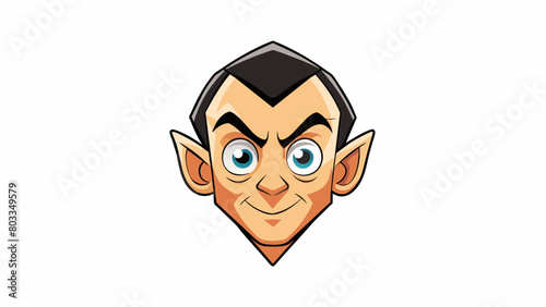 A sharp angular cheekbone with defined contours giving the face a chiseled appearance.. Cartoon Vector