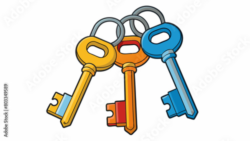 A set of keys on a keychain represents knowledge as each key opens different doors demonstrating the power and versatility of knowledge and its. Cartoon Vector