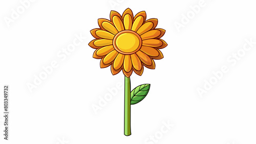 A short flower with a tall slender stem shooting up from the ground its vibrant petals reaching towards the sun.. Cartoon Vector