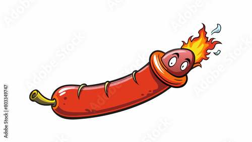 A sizzling y chorizo sausage bursting with a blend of herbs and es. The casing snaps as you take a bite releasing a burst of smoky savory flavor.. Cartoon Vector