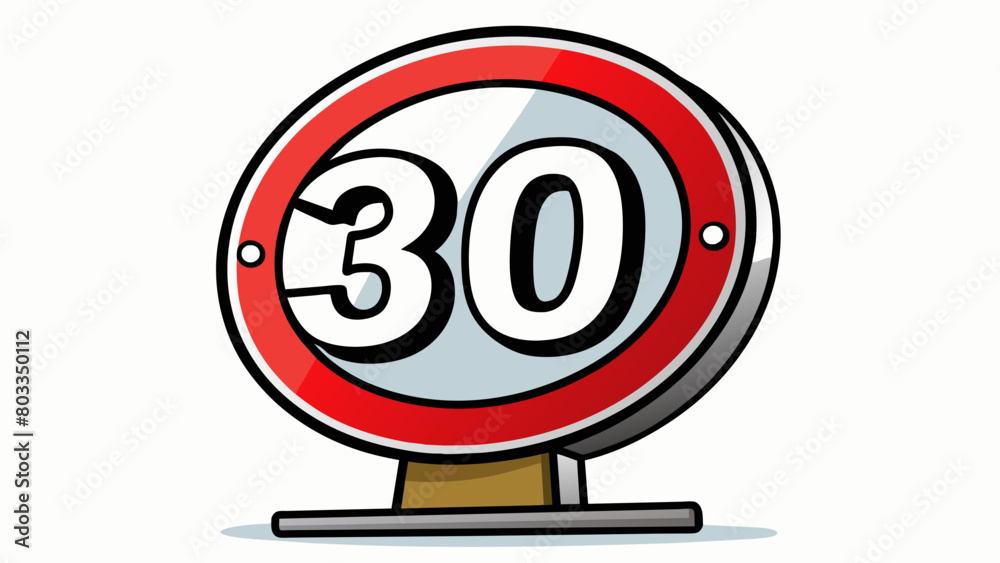 A speed limit sign on a highway indicating the maximum speed at which vehicles can travel. The sign is typically made of metal and has bold numbers. Cartoon Vector A speed limit sign on a highway indicating the maximum speed at which vehicles can travel. The sign is typically made of metal and has bold numbers. Cartoon Vector