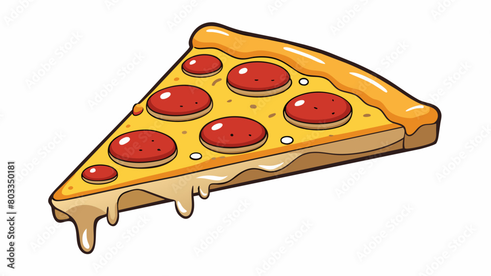 A square sheet of thin and crispy crust smothered in rich marinara sauce melted mozzarella cheese and chunks of juicy sausage.. Cartoon Vector A square sheet of thin and crispy crust smothered in rich marinara sauce melted mozzarella cheese and chunks of juicy sausage.. Cartoon Vector
