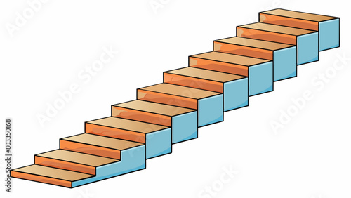A staircase with multiple steps ascending upwards each step gradually increasing in height until reaching the top creating a steep and daunting climb.. Cartoon Vector