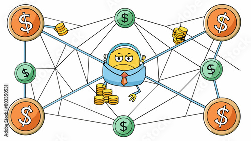 A tangled web Debt can also be seen as a complicated and intricate web with multiple loans and payments interconnecting and creating a sense of. Cartoon Vector