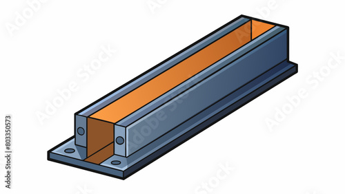 A thick stout steel beam with a threaded groove at one end designed to anchor and support heavy equipment in an industrial setting. Its surface is. Cartoon Vector