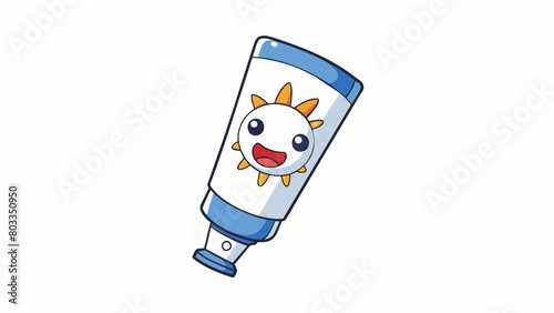 A white creamy ointment in a small tube with a screwon lid. The ointment has a cooling effect and is used for relieving sunburns and minor skin. Cartoon Vector
