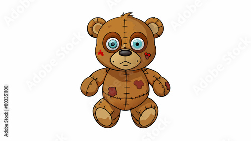 A worn out teddy bear with missing button eyes and tattered fur having been loved and cherished for many years.. Cartoon Vector