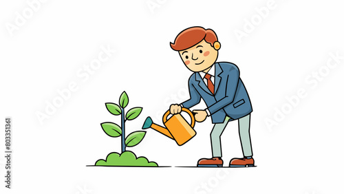 Gardening a plant A manager is like a gardener carefully tending to the needs of each individual on the team and providing support and guidance to. Cartoon Vector